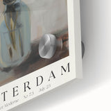 Close-up of vibrant abstract floral design in acrylic glass, showcasing colorful blooms in shades of pink, blue, and green, perfect for modern decor.