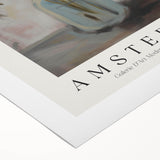 Abstract floral design on rolled canvas showcasing vibrant colors like pink, blue, and green, perfect for home decor. Packaged securely in a cardboard tube for safe delivery.