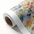 Abstract floral design rolled canvas artwork featuring vibrant colors and intricate patterns, ideal for modern home decor. Packaged securely in a sturdy cardboard tube.