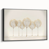 Framed abstract landscape canvas art showcasing a serene black and white color palette, displayed from a side view, ideal for modern home decor.