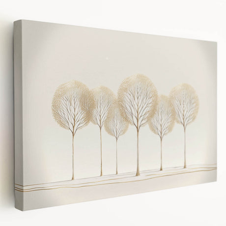Abstract landscape stretched canvas artwork showcasing vibrant hues of blue, green, and orange, elegantly displayed from a side view, perfect for modern home decor.
