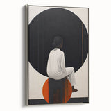 Framed minimalist abstract wall art featuring a silver color palette, showcasing elegant geometric shapes, perfect for modern home decor.