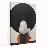 Abstract minimalist wall art on stretched canvas, showcasing soft pastel hues and geometric shapes, perfect for modern home decor or office aesthetics.