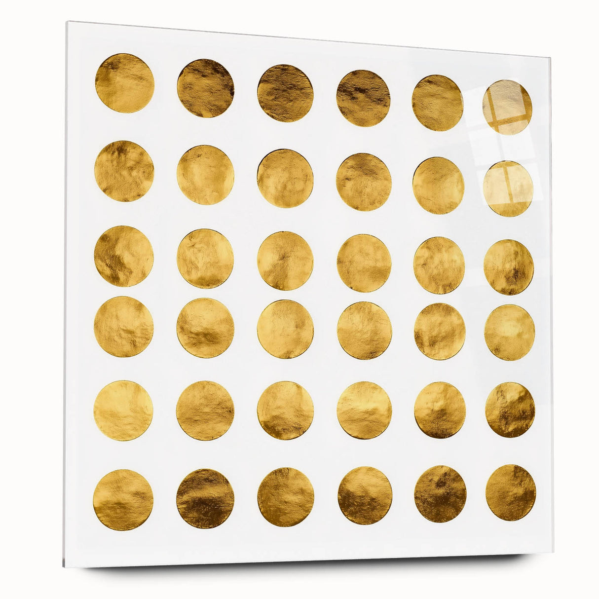 Geometric Abstract Wall Decor – Gold Circles Modern Canvas Art