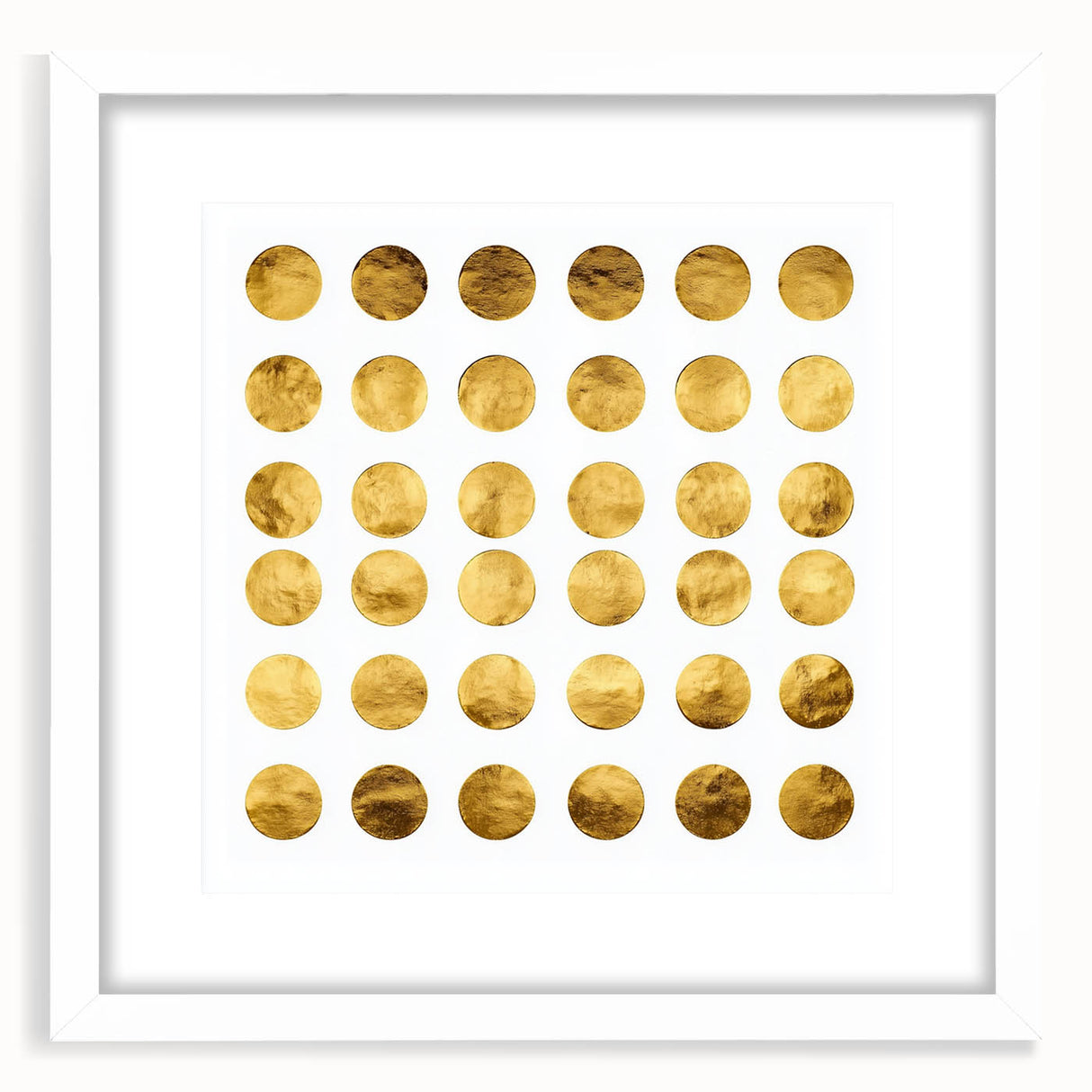 Geometric Abstract Wall Decor – Gold Circles Modern Canvas Art