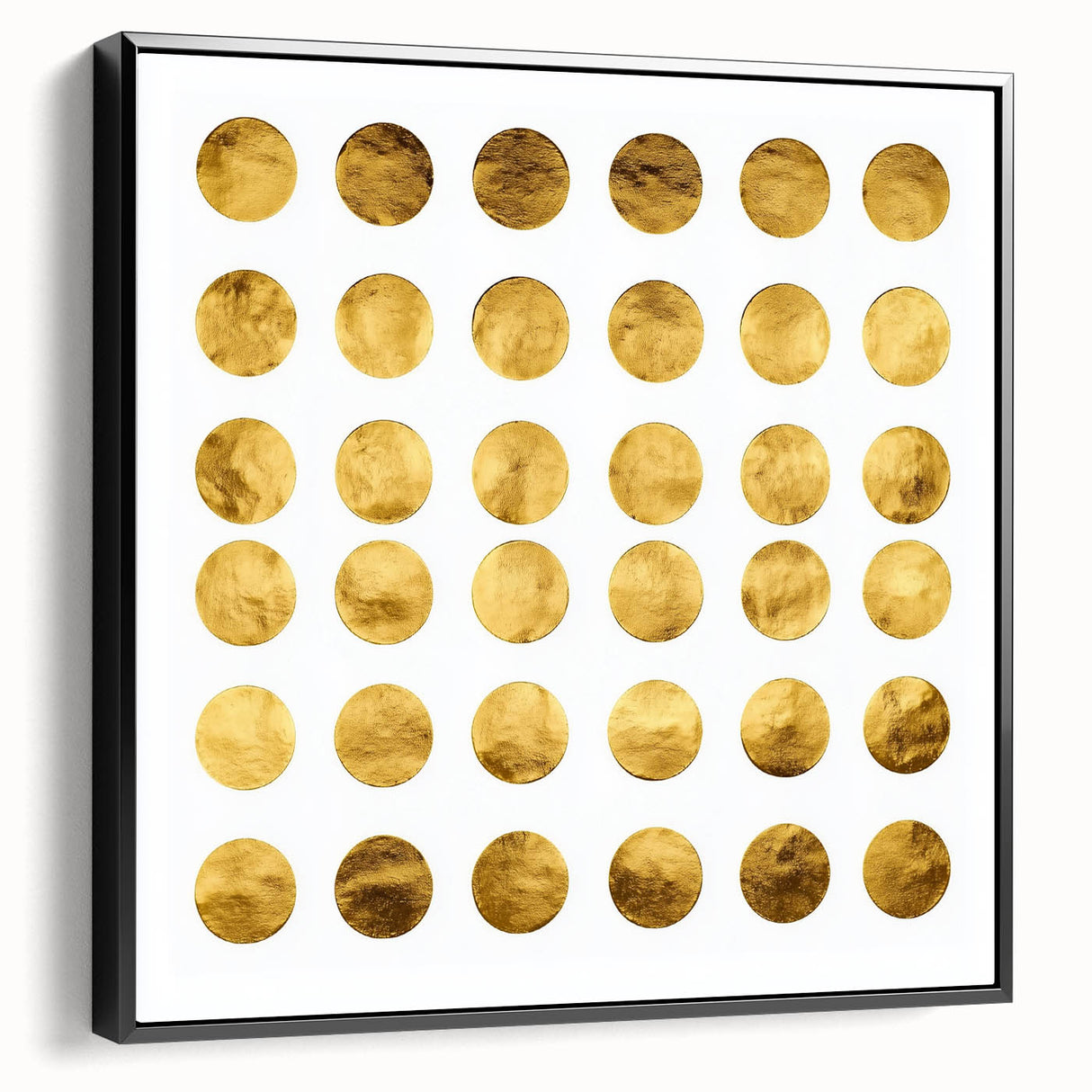Geometric Abstract Wall Decor – Gold Circles Modern Canvas Art