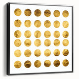 Geometric Abstract Wall Decor – Gold Circles Modern Canvas Art