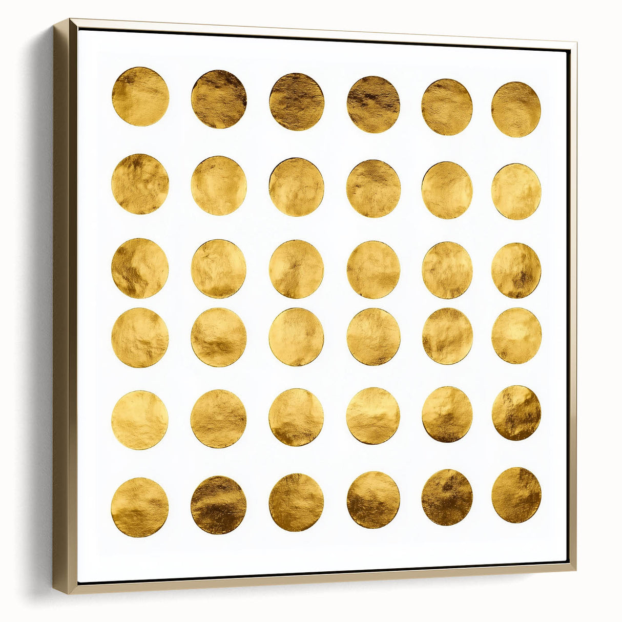 Geometric Abstract Wall Decor – Gold Circles Modern Canvas Art