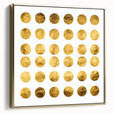 Geometric Abstract Wall Decor – Gold Circles Modern Canvas Art