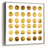 Geometric Abstract Wall Decor – Gold Circles Modern Canvas Art