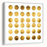 Geometric Abstract Wall Decor – Gold Circles Modern Canvas Art