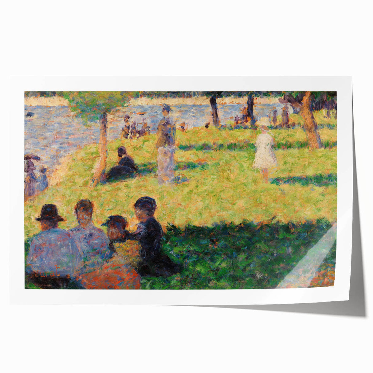 Impressionist Landscape Wall Art - Seurat Inspired Summer Scene Print