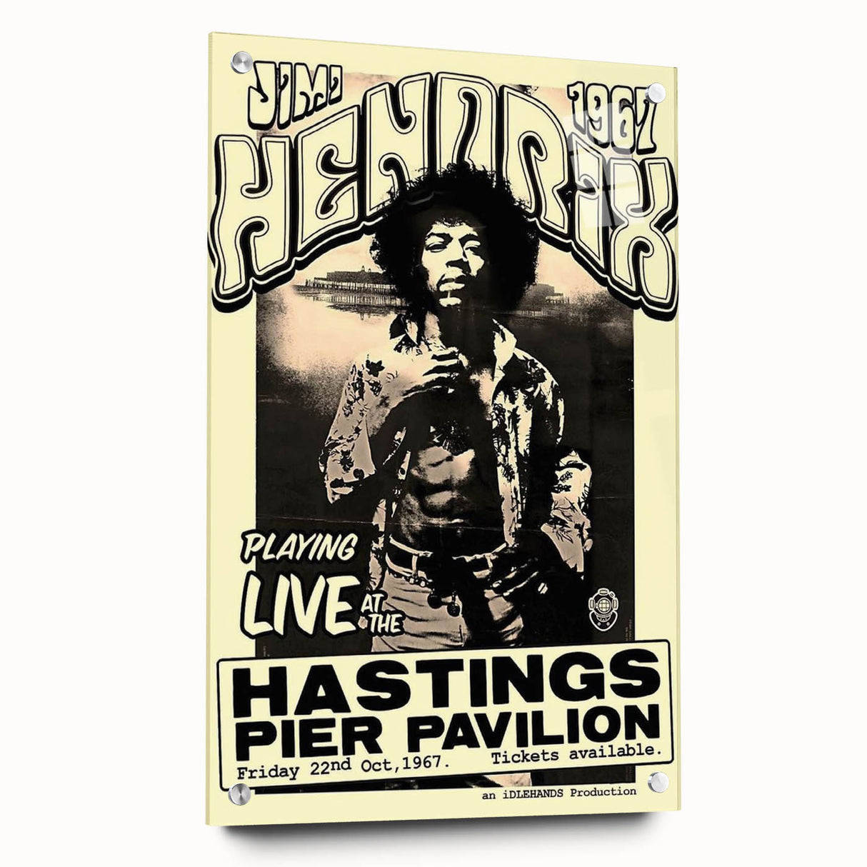 Jimi Hendrix Retro Wall Art – Vintage Hastings Pier Concert Print
