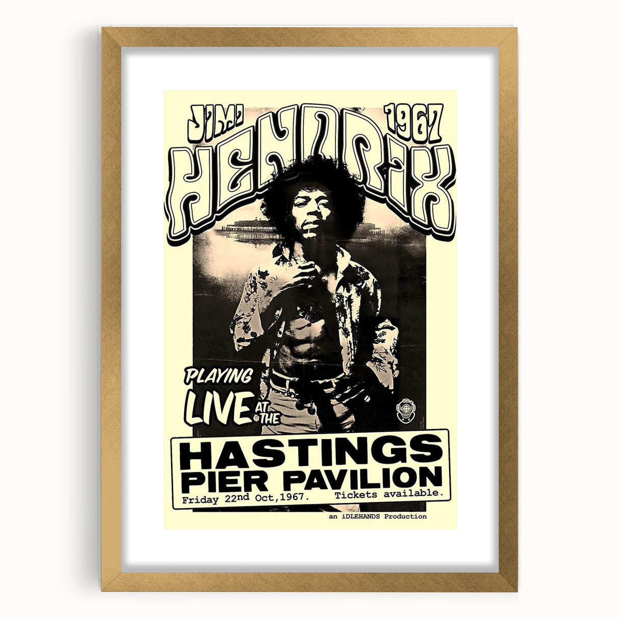 Jimi Hendrix Retro Wall Art – Vintage Hastings Pier Concert Print