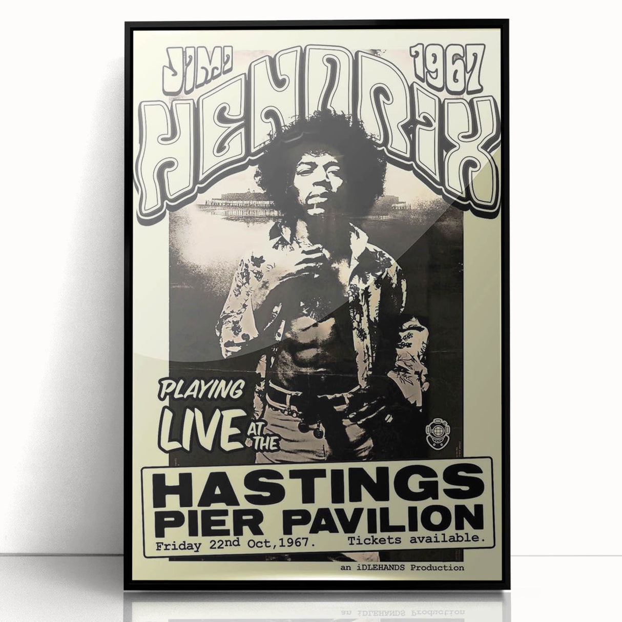 Jimi Hendrix Retro Wall Art – Vintage Hastings Pier Concert Print