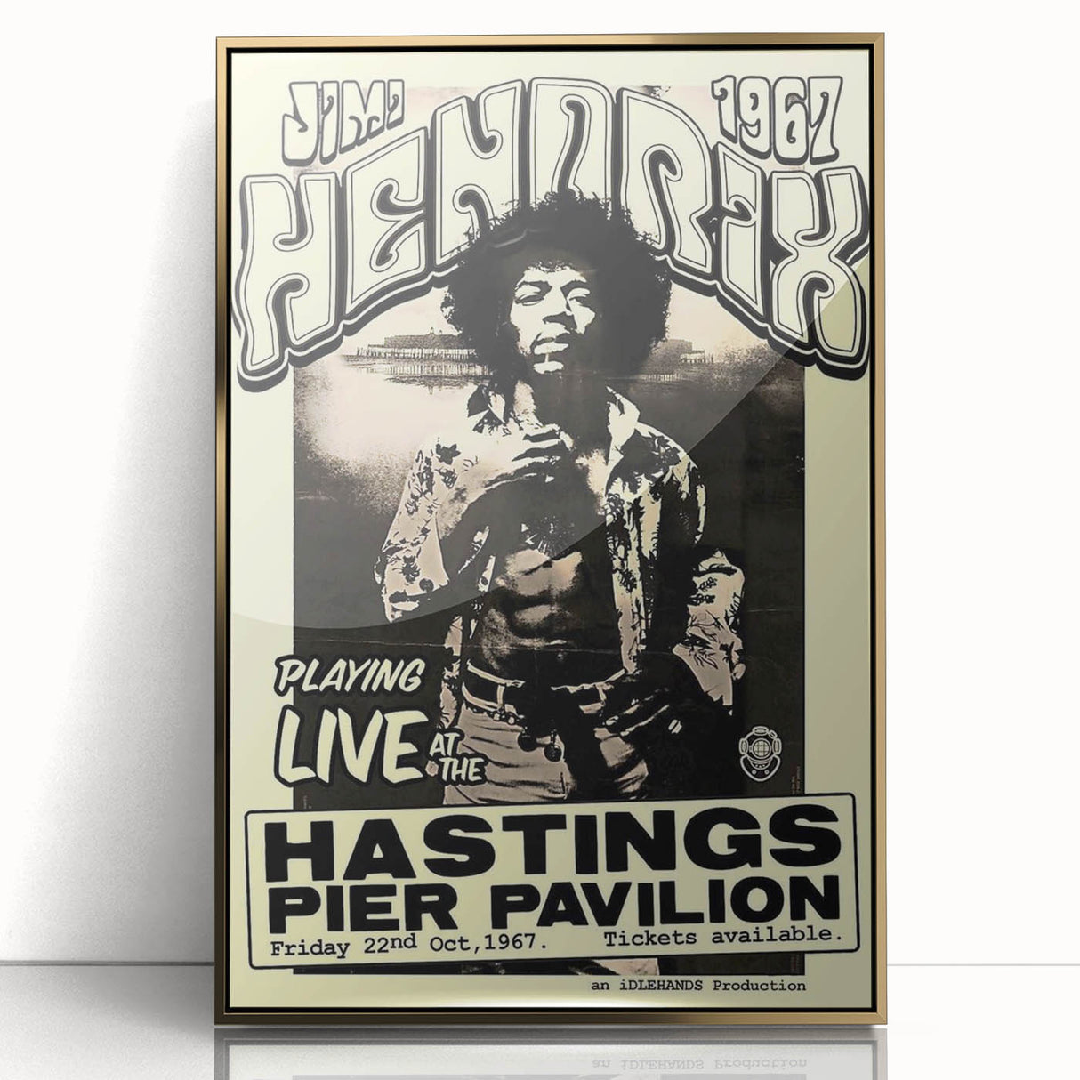 Jimi Hendrix Retro Wall Art – Vintage Hastings Pier Concert Print