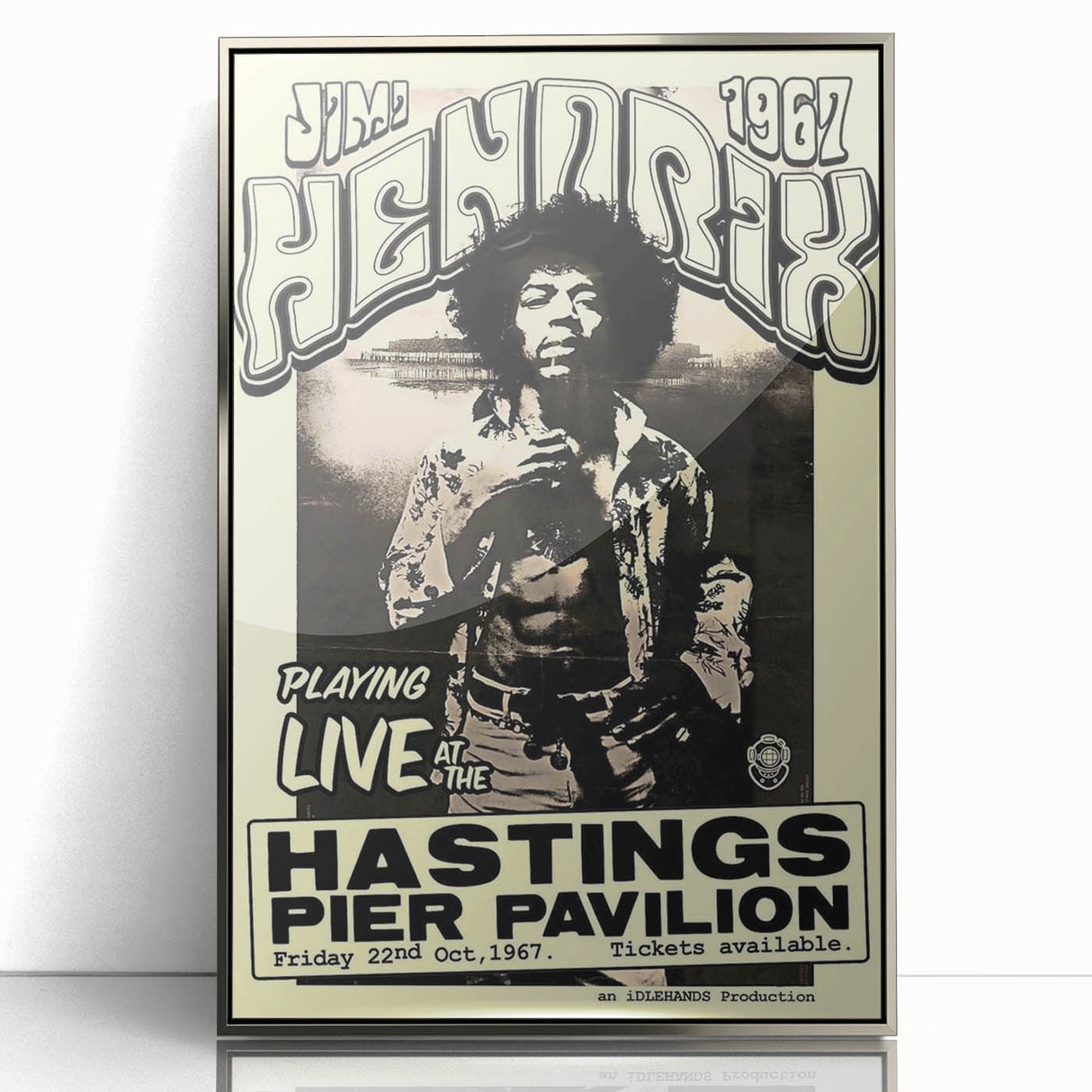 Jimi Hendrix Retro Wall Art – Vintage Hastings Pier Concert Print