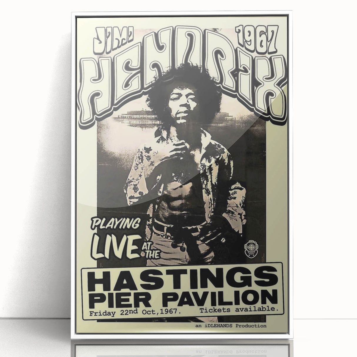 Jimi Hendrix Retro Wall Art – Vintage Hastings Pier Concert Print