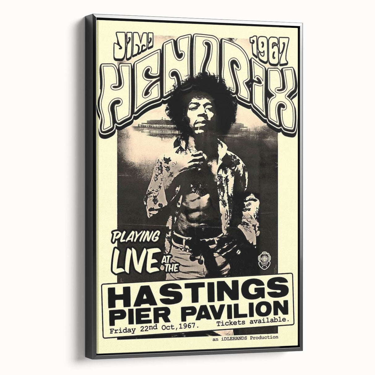 Jimi Hendrix Retro Wall Art – Vintage Hastings Pier Concert Print