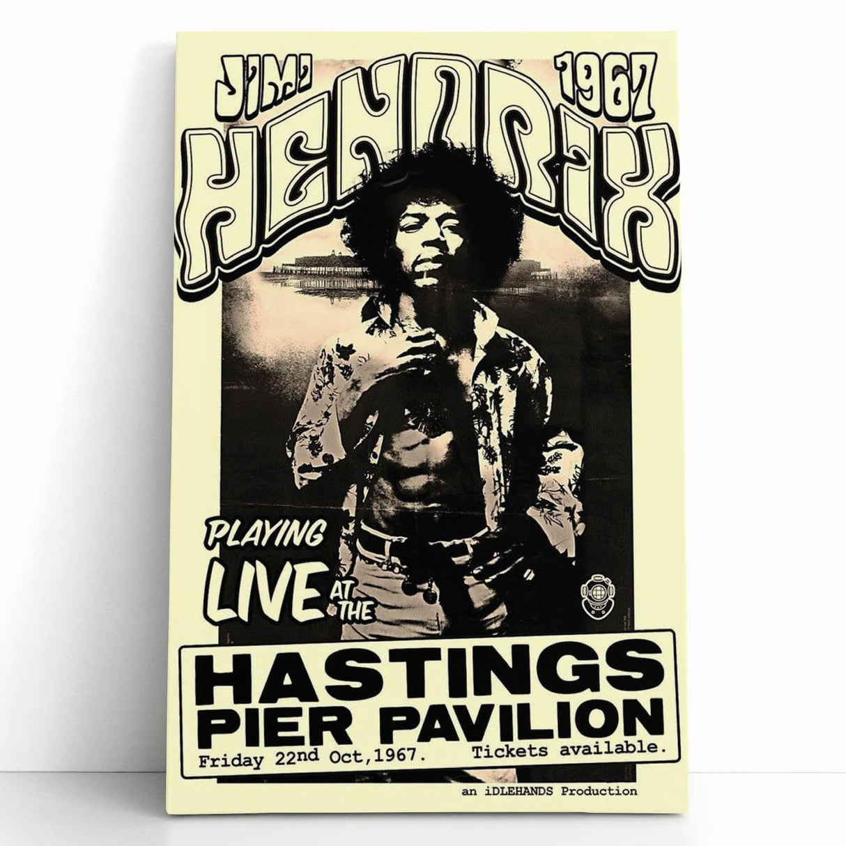 Jimi Hendrix Retro Wall Art – Vintage Hastings Pier Concert Print