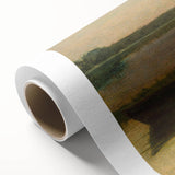 Realism Art Prints - Peaceful Sunset River Scene with Boat on Canvas