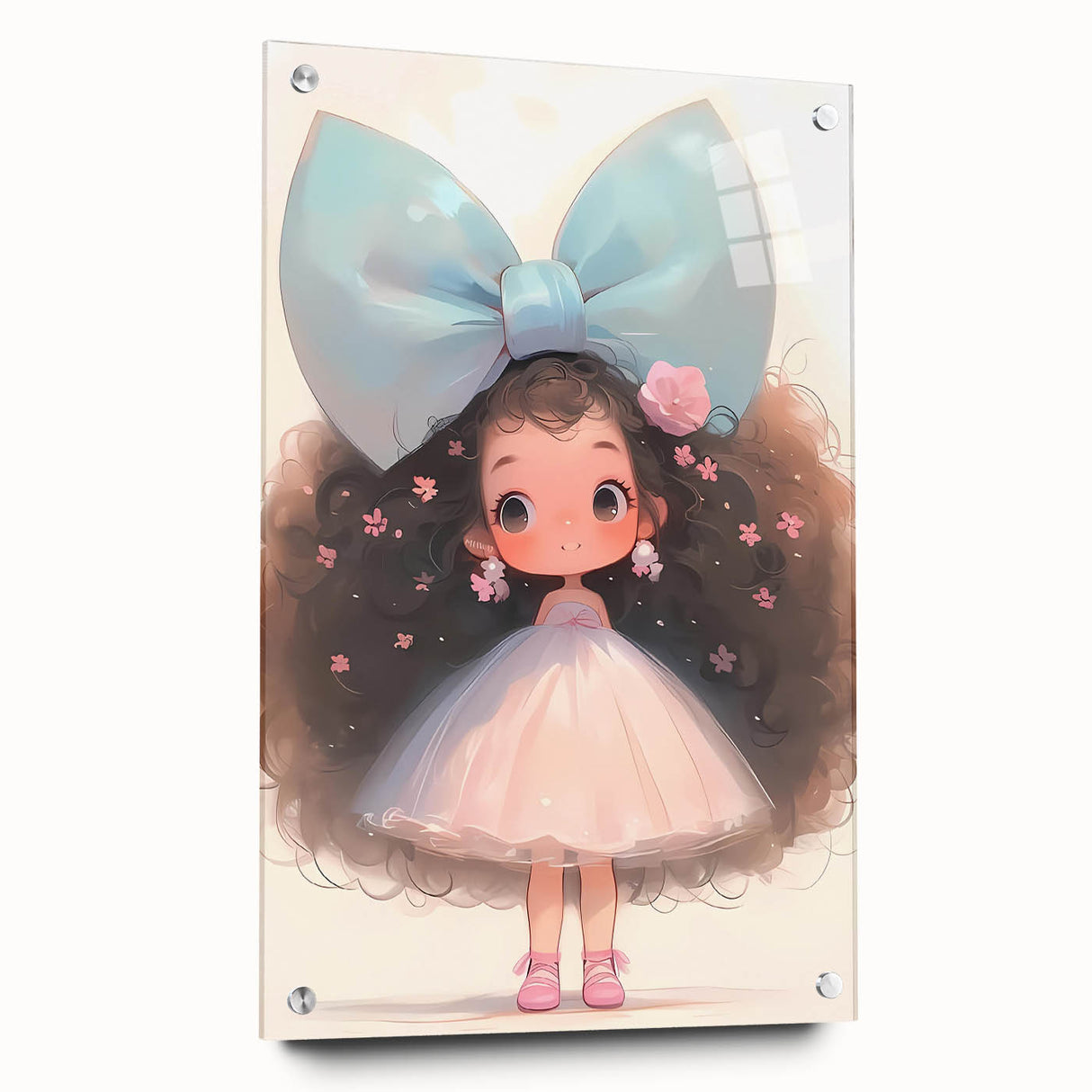 Elegant Bow Girl Wall Art - Girls Room and Nursery Decor