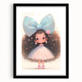 Elegant Bow Girl Wall Art - Girls Room and Nursery Decor