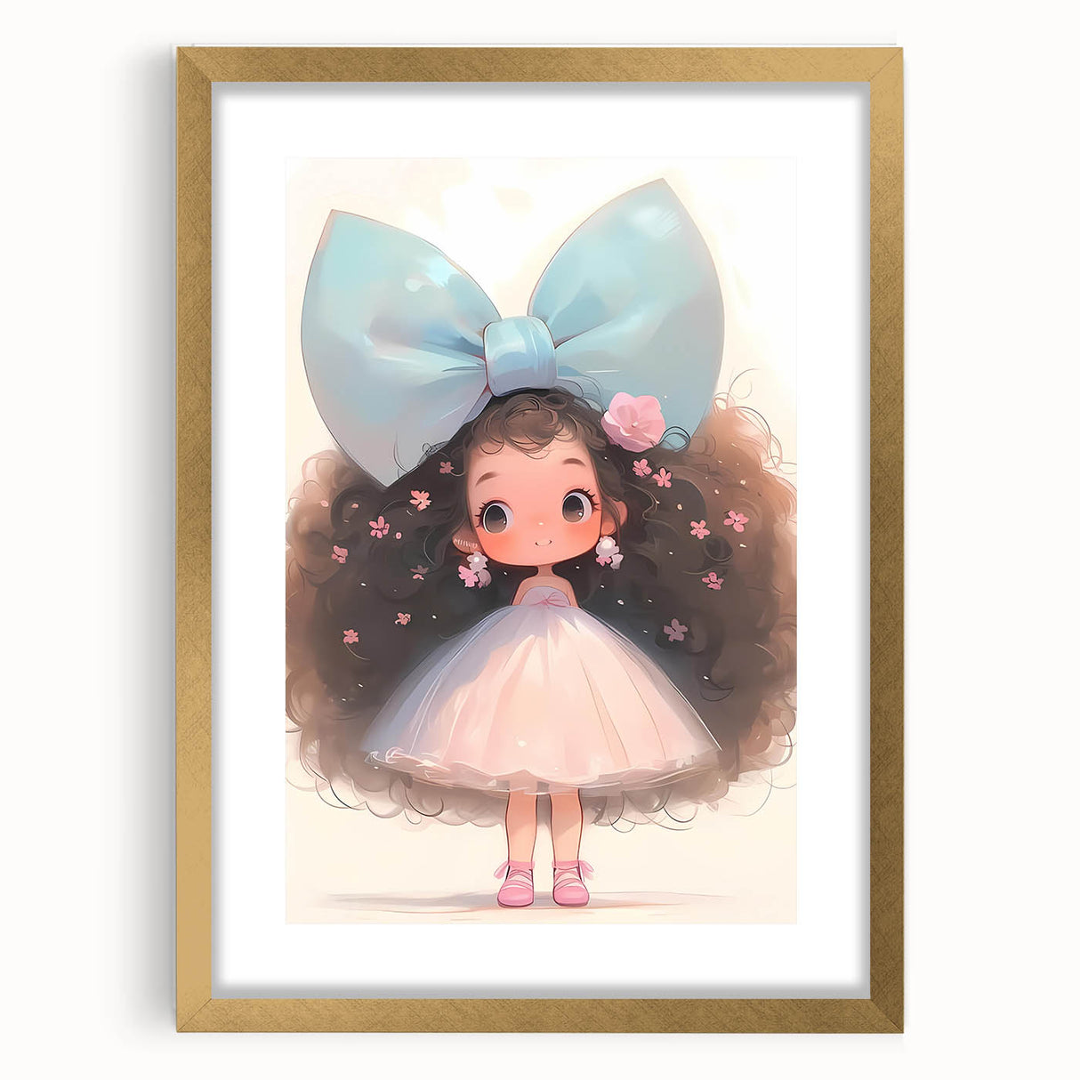 Elegant Bow Girl Wall Art - Girls Room and Nursery Decor