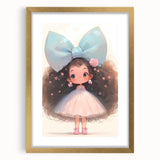 Elegant Bow Girl Wall Art - Girls Room and Nursery Decor