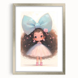 Elegant Bow Girl Wall Art - Girls Room and Nursery Decor