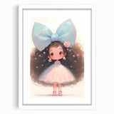 Elegant Bow Girl Wall Art - Girls Room and Nursery Decor