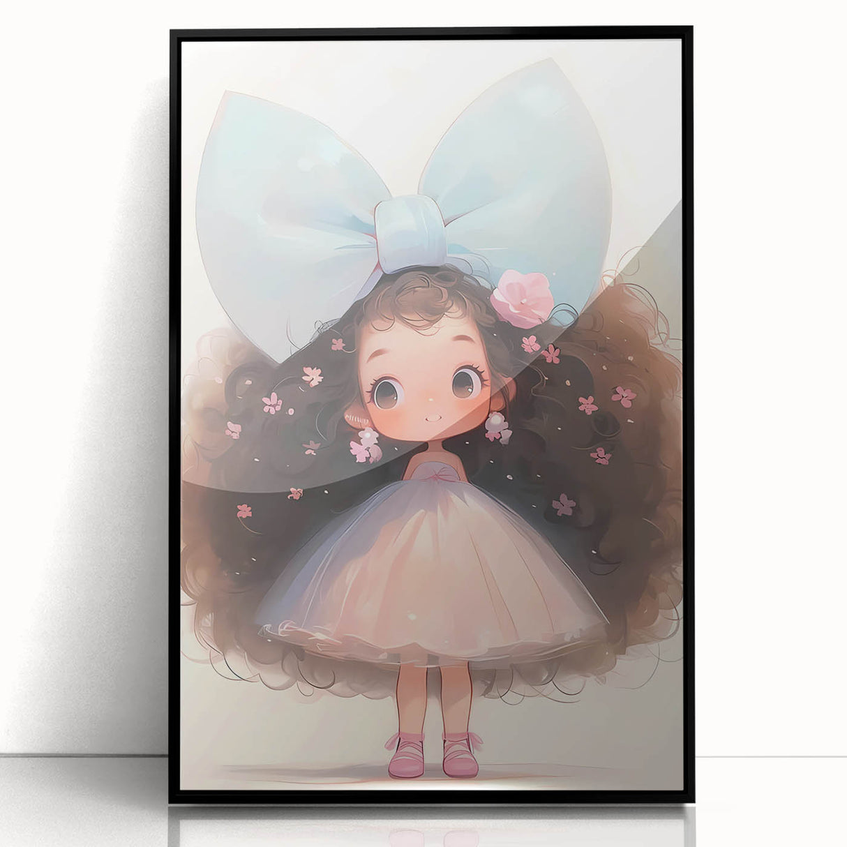 Elegant Bow Girl Wall Art - Girls Room and Nursery Decor