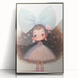 Elegant Bow Girl Wall Art - Girls Room and Nursery Decor