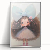 Elegant Bow Girl Wall Art - Girls Room and Nursery Decor