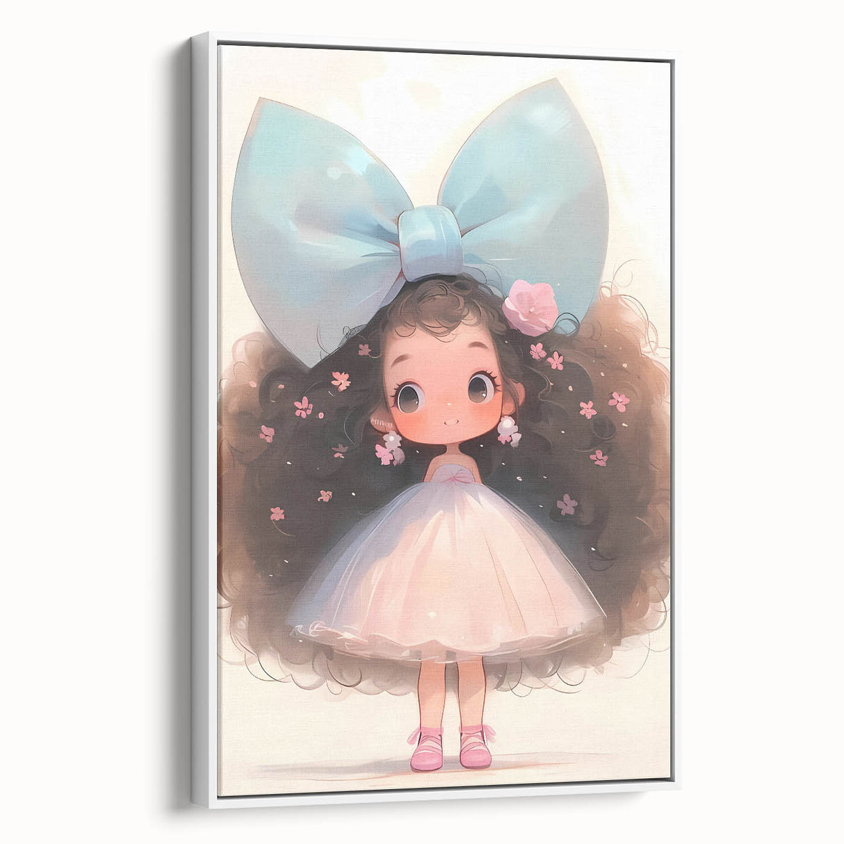 Elegant Bow Girl Wall Art - Girls Room and Nursery Decor