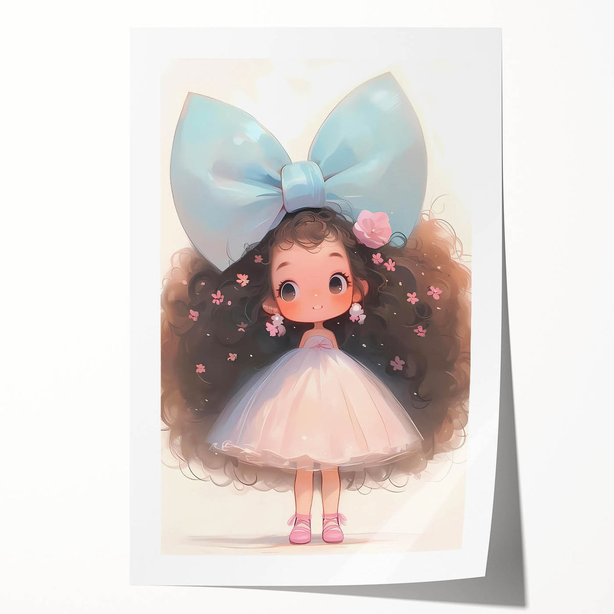 Elegant Bow Girl Wall Art - Girls Room and Nursery Decor