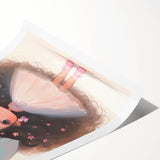 Elegant Bow Girl Wall Art - Girls Room and Nursery Decor