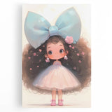 Elegant Bow Girl Wall Art - Girls Room and Nursery Decor