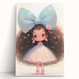 Elegant Bow Girl Wall Art - Girls Room and Nursery Decor