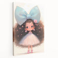 Elegant Bow Girl Wall Art - Girls Room and Nursery Decor