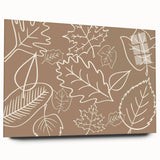 Large abstract wall art on acrylic glass depicting swirling autumn hues, suitable for bedroom or dining room decor.