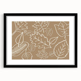 Extra large abstract art print featuring textured, colorful autumnal hues on a black framed canvas.