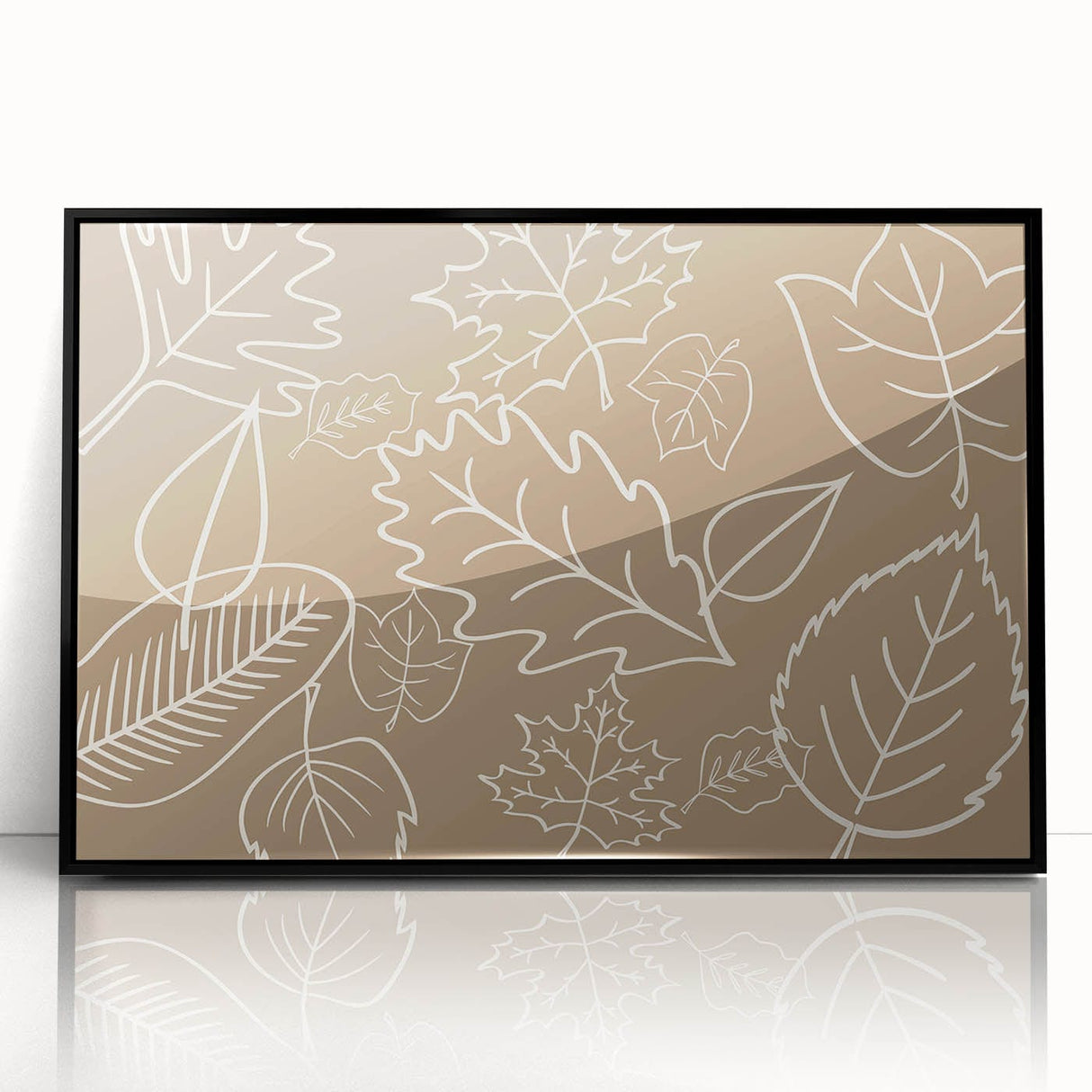 Large abstract wall art featuring autumnal hues on framed acrylic, ideal for modern living room decor.