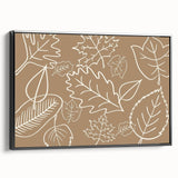 Black and white landscape art painting on framed canvas, depicting a serene vintage poster-style fall scene.