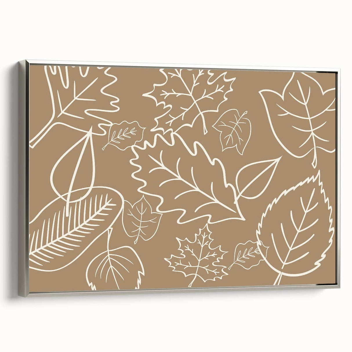 Landscape art painting of autumn trees in vibrant orange and red on a framed canvas, ideal for living room decor.