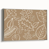 Landscape art painting of autumn trees in vibrant orange and red on a framed canvas, ideal for living room decor.