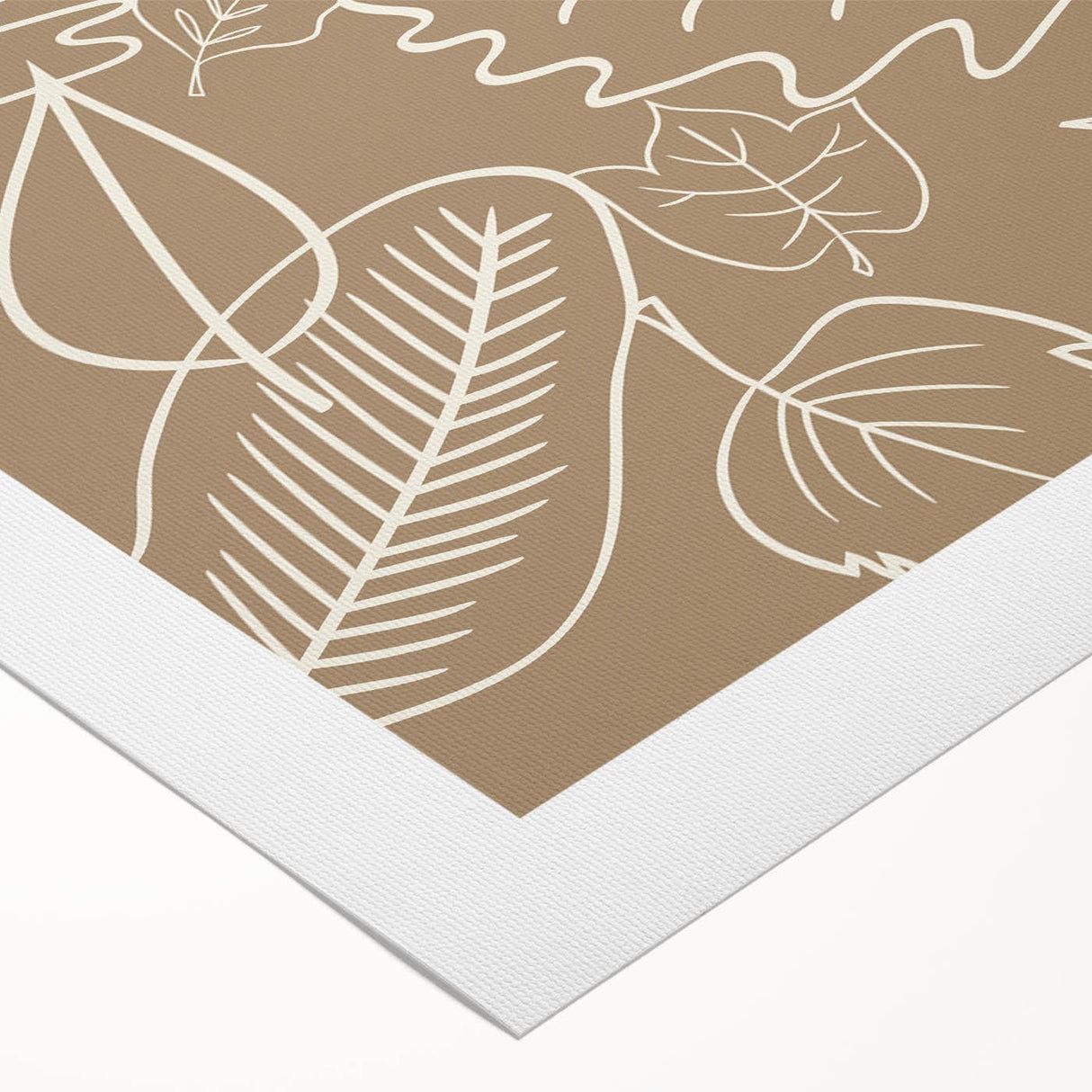 Art deco poster featuring an autumnal scene with warm orange and brown tones on a rolled canvas.