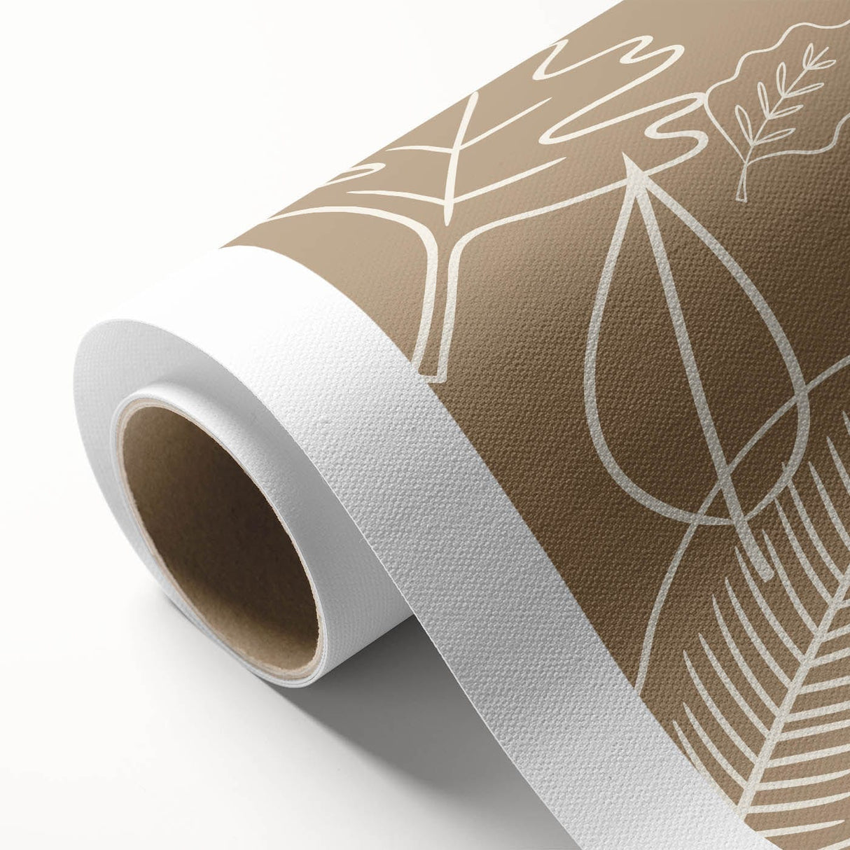 Art deco poster featuring an autumnal forest scene in warm orange and brown tones, printed on rolled canvas.