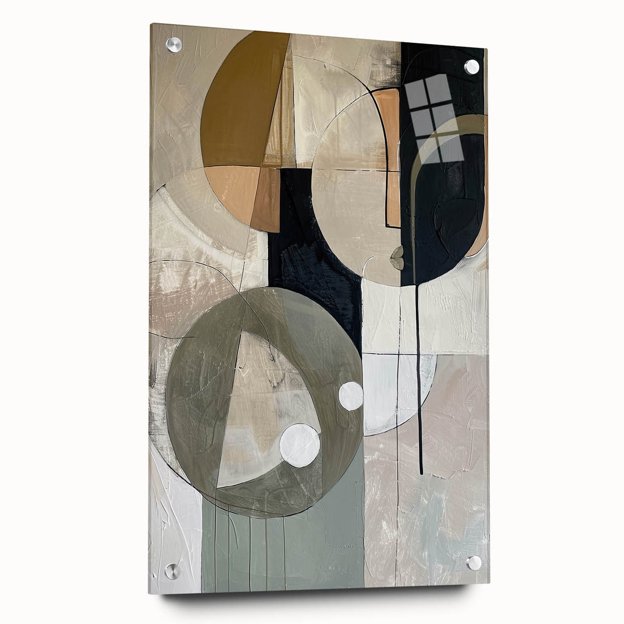 Modern Dining Room Art – Geometric Black and Gold Abstract