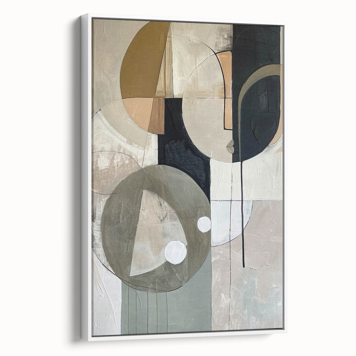 Modern Dining Room Art – Geometric Black and Gold Abstract